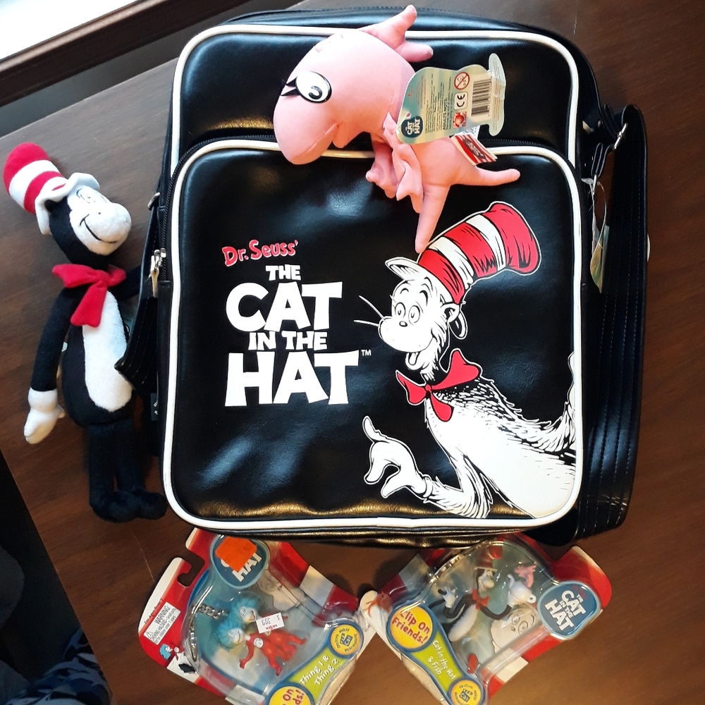 Vintage 2003 The Cat in the Hat Dr. Seuss Bag Bundle Toys Fun Kidcore - Picture 1 of 9